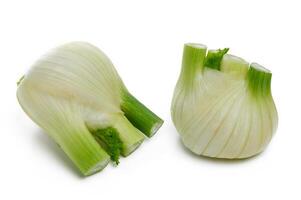 Freshly cut fennel bulbs displayed for culinary use in a bright kitchen setting photo