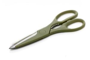 Perfectly designed scissors resting on a white backdrop, ready for any crafting adventure or everyday task photo