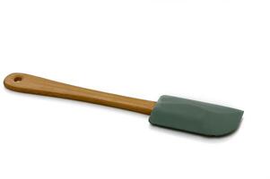 Silicone spatula with wooden handle ideal for cooking and baking in a modern kitchen setting photo