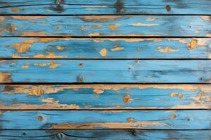 Bright blue weathered wooden planks create a rustic backdrop in a sunlit room. photo