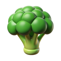 A broccoli is shown in a 3d rendering png