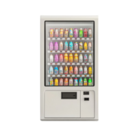 A vending machine with many different types of drinks png