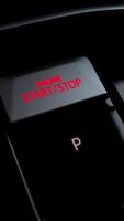 Start stop engine button. Modern transport and technology video