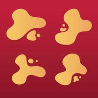 Modern Abstract Golden Liquid Shapes On Red Background vector