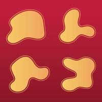 Abstract Gold Liquid Shapes on Red Background vector