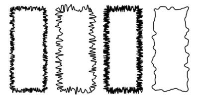 Abstract Decorative Borders With Varying Textures and Shapes on White Background vector