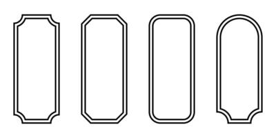 Collection Of Four Elegant Blank Labels With Various Shapes And Designs On White Background vector