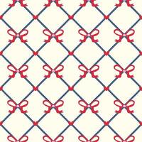 Heart of Argyle with red ribbon red heart. vector