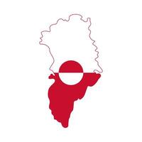 Creative illustration of Greenland, merging the map and flag for a striking visual. Unique map of Greenland. vector