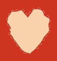 Heart frame on red background. Valentines day card. heart illustration vector