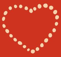 Heart made of beads, heart valentine, heart sign made of beads, valentine decor. Heart shape with polka dots. vector