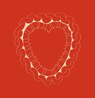 Heart shaped frame on red background. Valentines day. Heart illustration vector