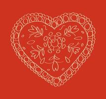 heart on a red background. Valentines day greeting card. vector