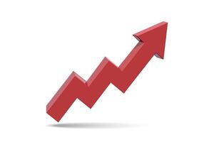 Zigzag Red 3D Upward Arrow Symbol vector