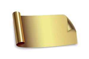 Rolled Golden Scroll with Folded Corner vector
