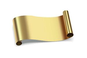 Shiny Golden Scroll on White Background vector