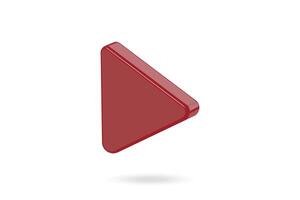 Red 3D Play Button Icon Isolated vector