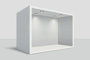 Minimalistic Display Box with Ceiling Spotlights vector
