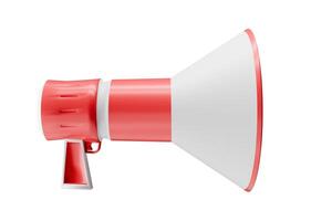3d render red and white megaphone object photo