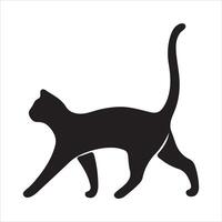 silhouette of a cat walking vector