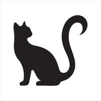 silhouette of a cat on a white background vector