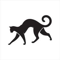 A black cat running on a white background vector