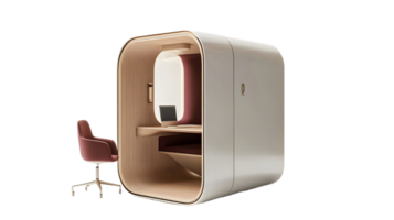 All-in-One Desk with Chair and Complete Computer Setup png