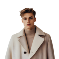 uomo nel un' classico cappotto pronto per costume progetti png