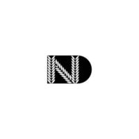 Custom ND DN Alphabet Logo with a Monoline Design vector