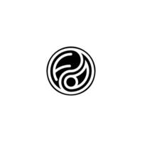 Yin Yang IF FI Letter Logo Design with a Minimalist Flair vector