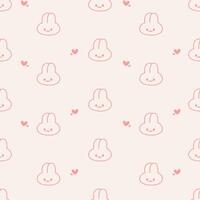 Seamless pattern of cute rabbit vector