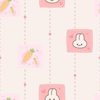 Seamless pattern of bunny and carrot vector