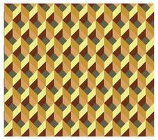 A repeating pattern of cubes in shades of brown, yellow, and gray creating a tessellated effect. vector