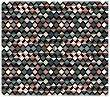 An intricate mosaic of colorful triangles forming a repeat, geometric pattern. vector