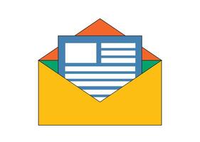 Illustration envelope retro unique design vector