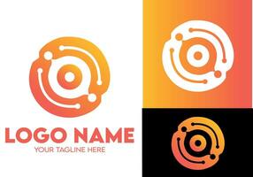 Modern Minimalist Orange Logo Design for Tech Startup Businesses, Professional Creative Logo Design for Tech related Brands, Abstract Shape Logo vector