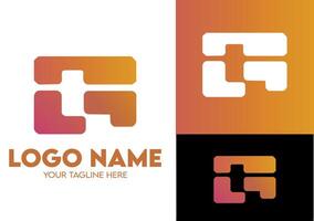 Modern Minimalist Orange Gradient Logo Design for Tech Startup Businesses, Professional Creative Logo Design for Tech related Brands, Abstract Logo vector