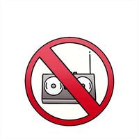 gradient shaded cartoon of a no radio allowed creative drawing video
