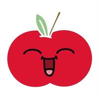 flat color retro cartoon of a red apple artistic drawing video