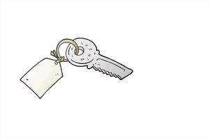 freehand drawn cartoon key with tag creative drawing video