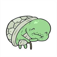 cute cartoon old turtle with walking stick design art video