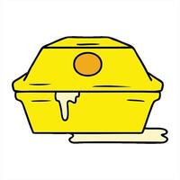 hand drawn cartoon doodle of a fast food burger container design art video