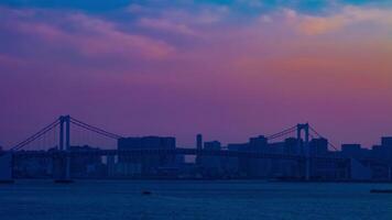 A timelapse of sunset near the bayarea in Ariake Tokyo zoom video