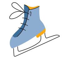 Doodle figure ice skates illustration isolated on white background. vector