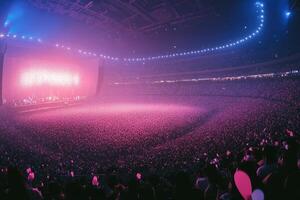 Massive Concert Crowd at Stadium Show A Sea of Lights and Energy photo