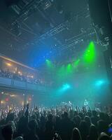 An Immersive Concert Experience Crowd Surging, Lights Dancing, Music Thrilling photo