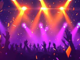 Vibrant Concert Atmosphere Energetic Crowd Under Stage Lights photo