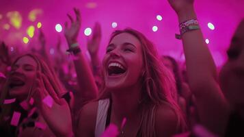 Euphoric Crowd at Vibrant Music Festival A Night of Unforgettable Energy and Joyful Celebration photo