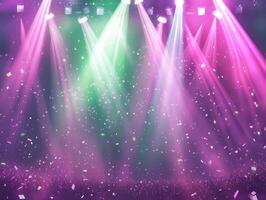 Vibrant Concert Stage Lights, Confetti, and an Electric Atmosphere photo