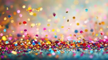 Vibrant Confetti Celebration A Festive Burst of Color and Joy photo